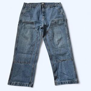 Vintage Men's CSE double knee workwear Blue Jeans 40 x 30